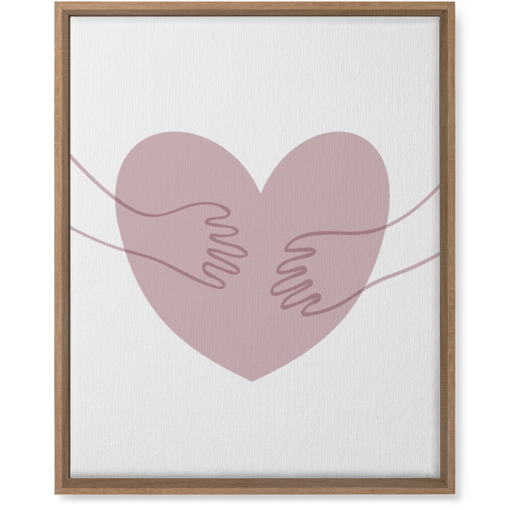 Hugs and Heart - Pink Wall Art, Natural, Single piece, Canvas, 16x20, Pink, Bright Pink