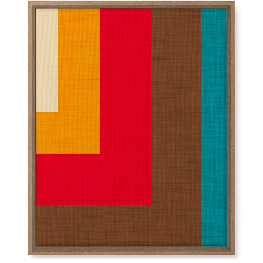 Abstract Mod Cube Wall Art, Natural, Single piece, Canvas, 16x20, Multicolor, Red