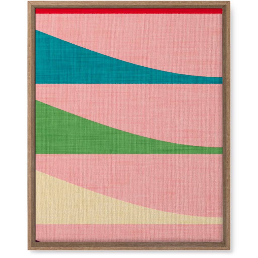 Mid Mod Waves Wall Art, Natural, Single piece, Canvas, 16x20, Multicolor, Light Green