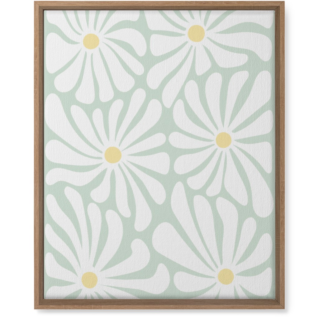 Retro Daisies Wall Art, Natural, Single piece, Canvas, 16x20, Green
