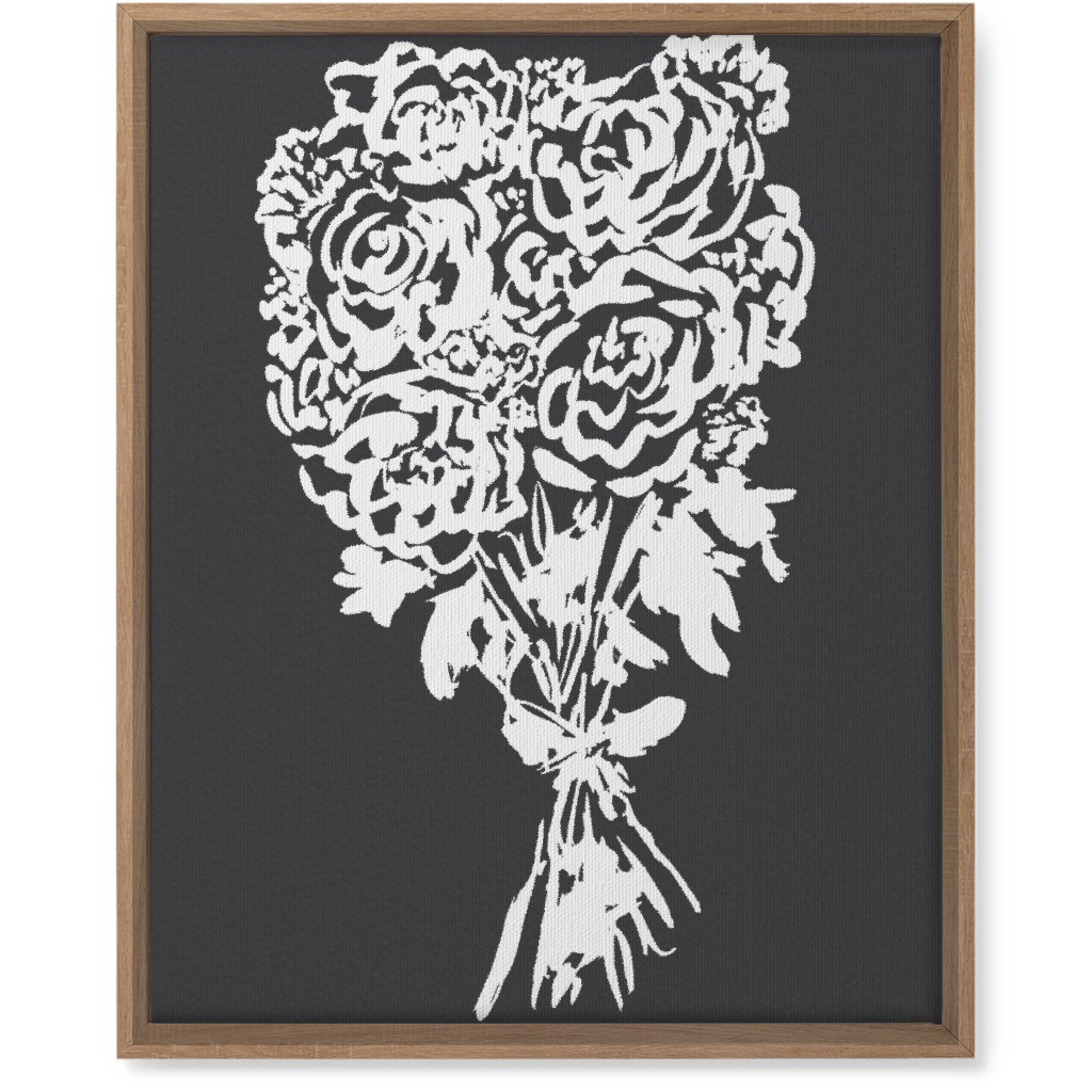 Summer Bouquet Wall Art, Natural, Single piece, Canvas, 16x20, Gray