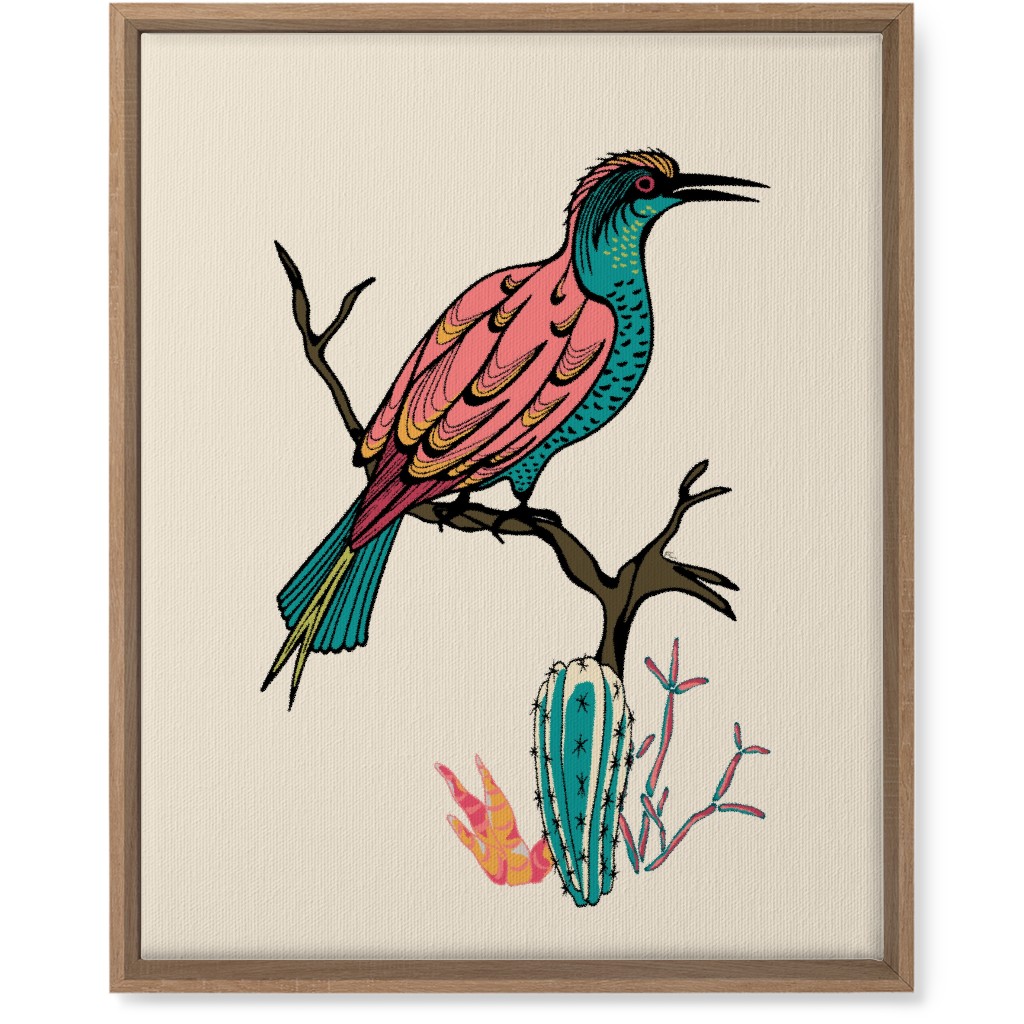 Bird on Branch - Multi Wall Art, Natural, Single piece, Canvas, 16x20, Beige, Pearl