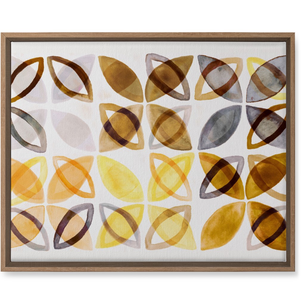 Washed Watercolor Shapes Wall Art, Natural, Single piece, Canvas, 16x20, Yellow, Dandelion