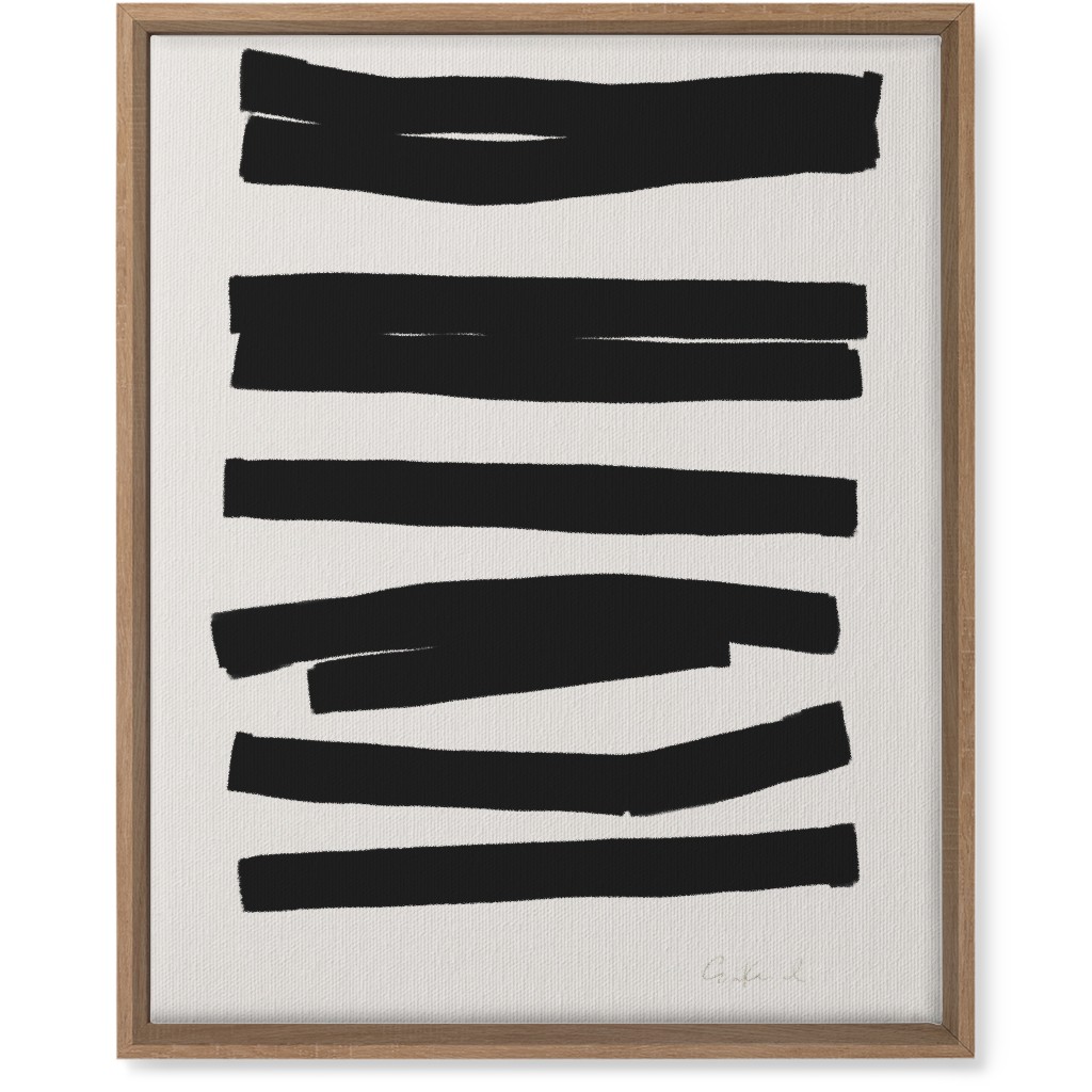 Bold Stripes Abstract Ii Wall Art, Natural, Single piece, Canvas, 16x20, Black