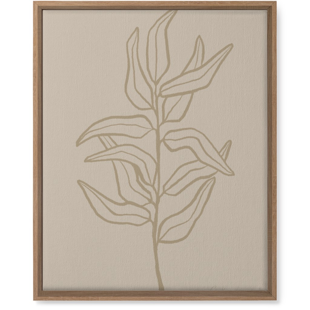 Botanical Eucalyptus Branch Wall Art, Natural, Single piece, Canvas, 16x20, Beige, Pebble