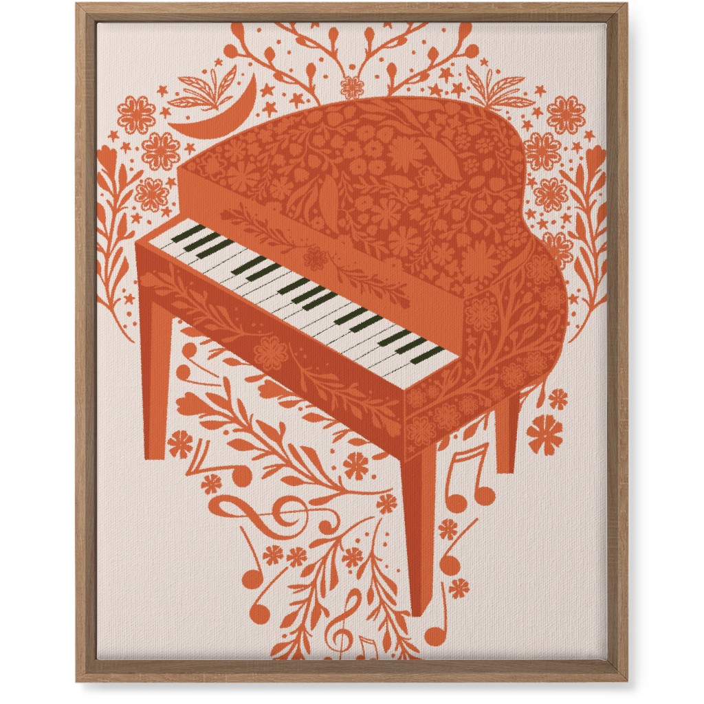 the Grand Piano - Red Wall Art, Natural, Single piece, Canvas, 16x20, Red, Red