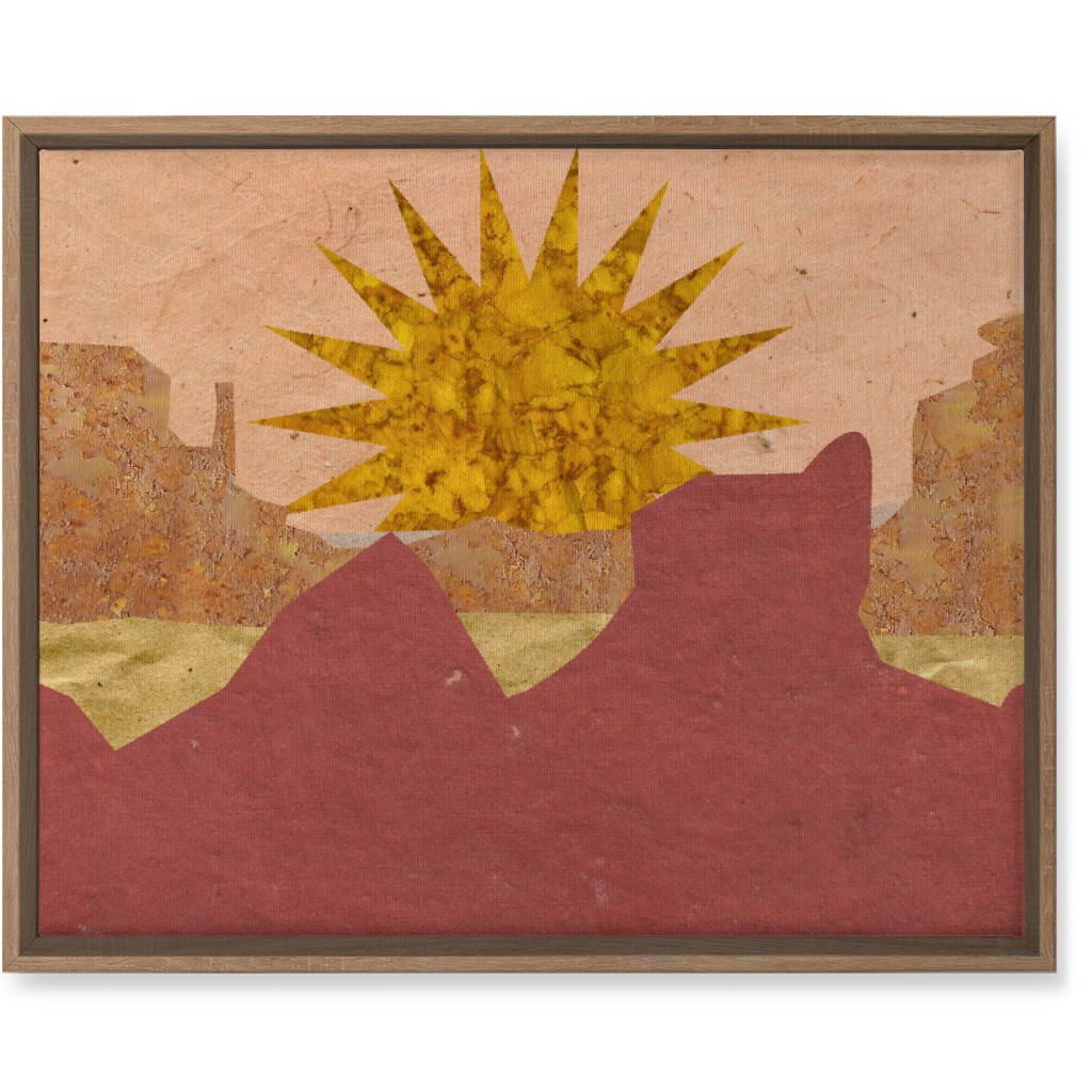 Textured Canyon Sunset - Warm Wall Art, Natural, Single piece, Canvas, 16x20, Orange