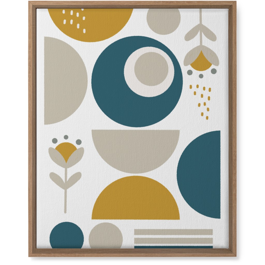 Abstract Floral - Yellow and Blue Wall Art, Natural, Single piece, Canvas, 16x20, Multicolor