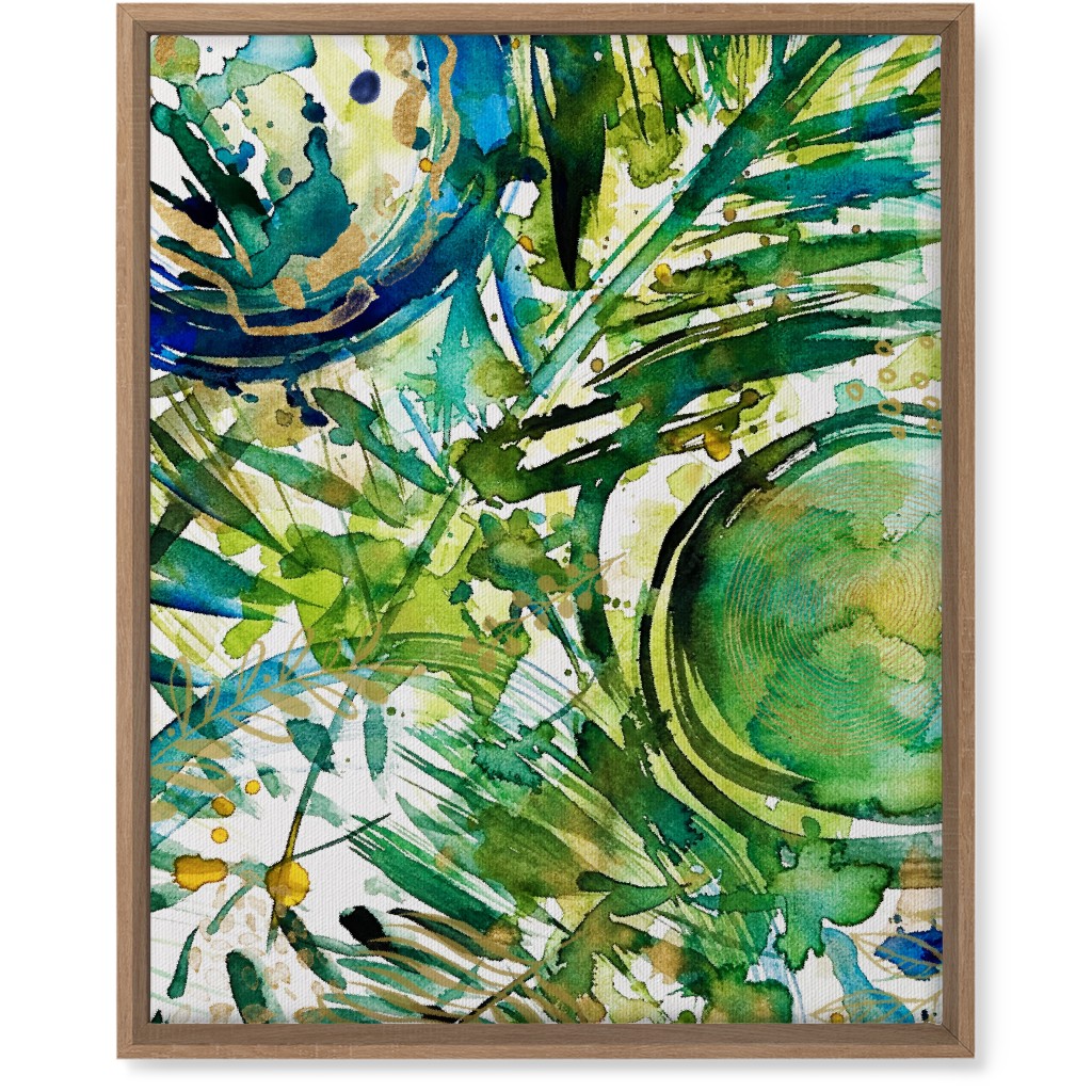 Paradise - Green and Blue Wall Art, Natural, Single piece, Canvas, 16x20, Green
