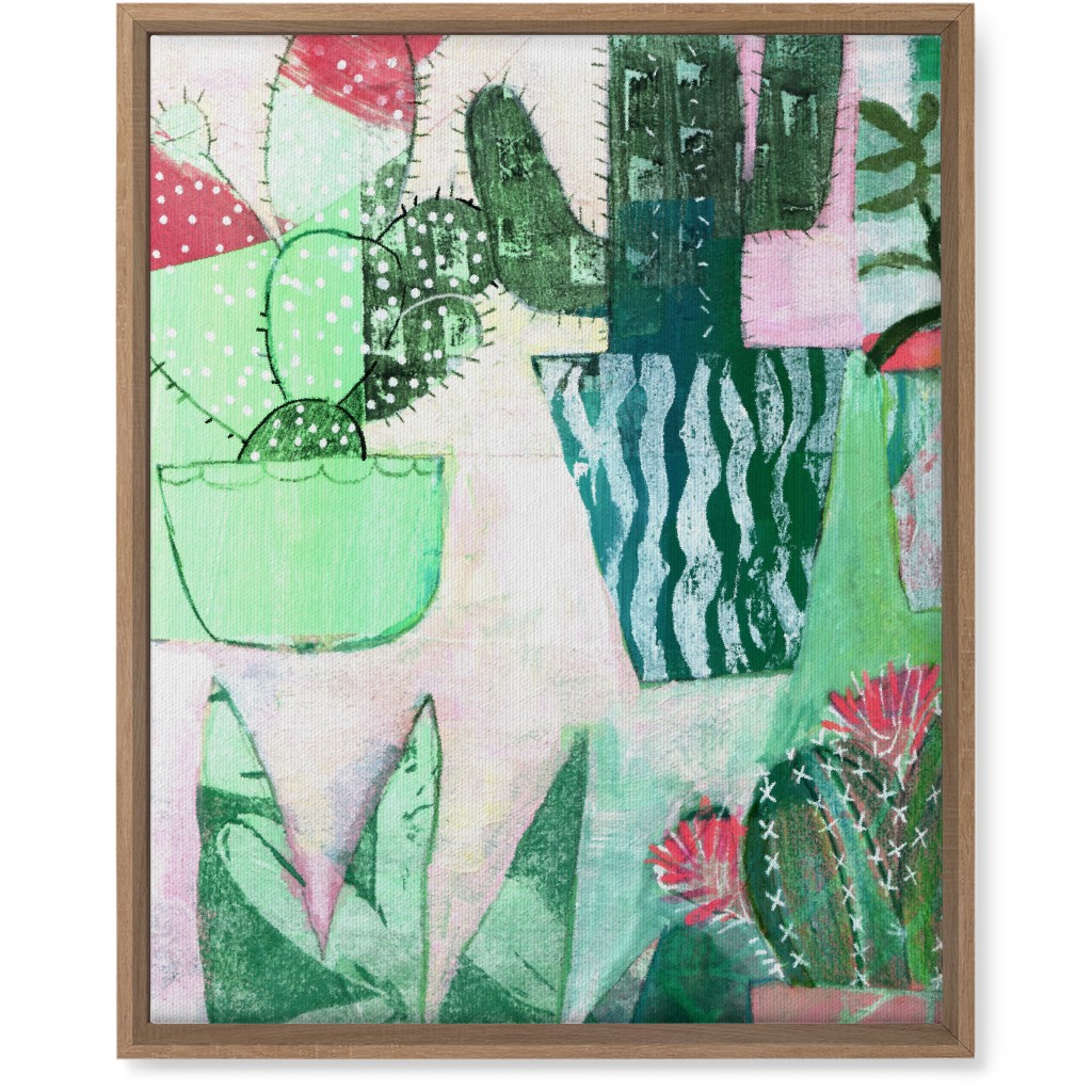 Cactus Collage - Green Wall Art, Natural, Single piece, Canvas, 16x20, Green