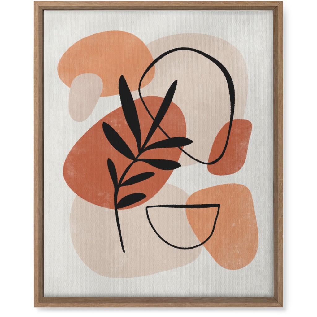 Abstract Frond - Terracotta and Ivory Wall Art, Natural, Single piece, Canvas, 16x20, Beige, Pearl