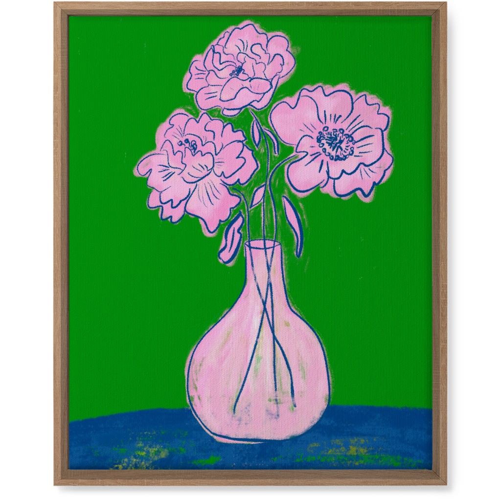 Party Florals - Multi Wall Art, Natural, Single piece, Canvas, 16x20, Green, Classic Green