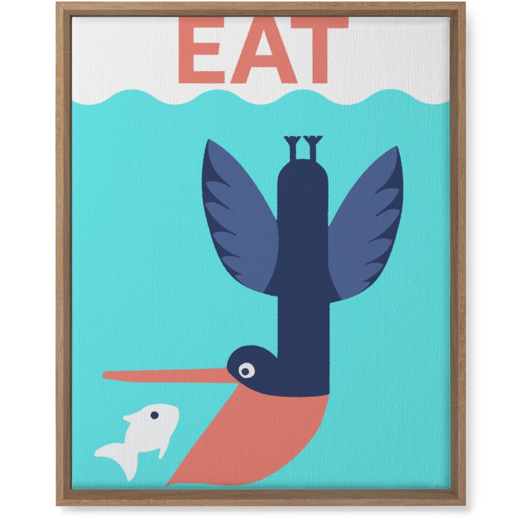 Let's Eat - Blue Wall Art, Natural, Single piece, Canvas, 16x20, Blue