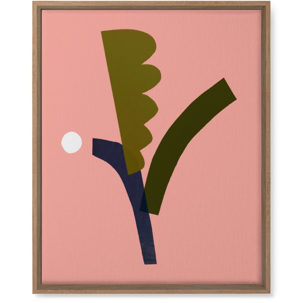 Leaves - Pink Wall Art, Natural, Single piece, Canvas, 16x20, Pink