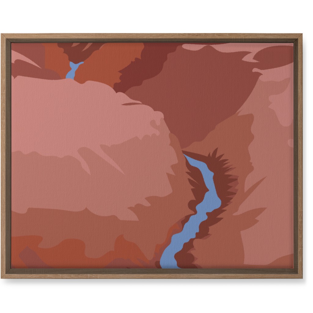 Winding Canyon River - Terracotta Wall Art, Natural, Single piece, Canvas, 16x20, Brown, Brown