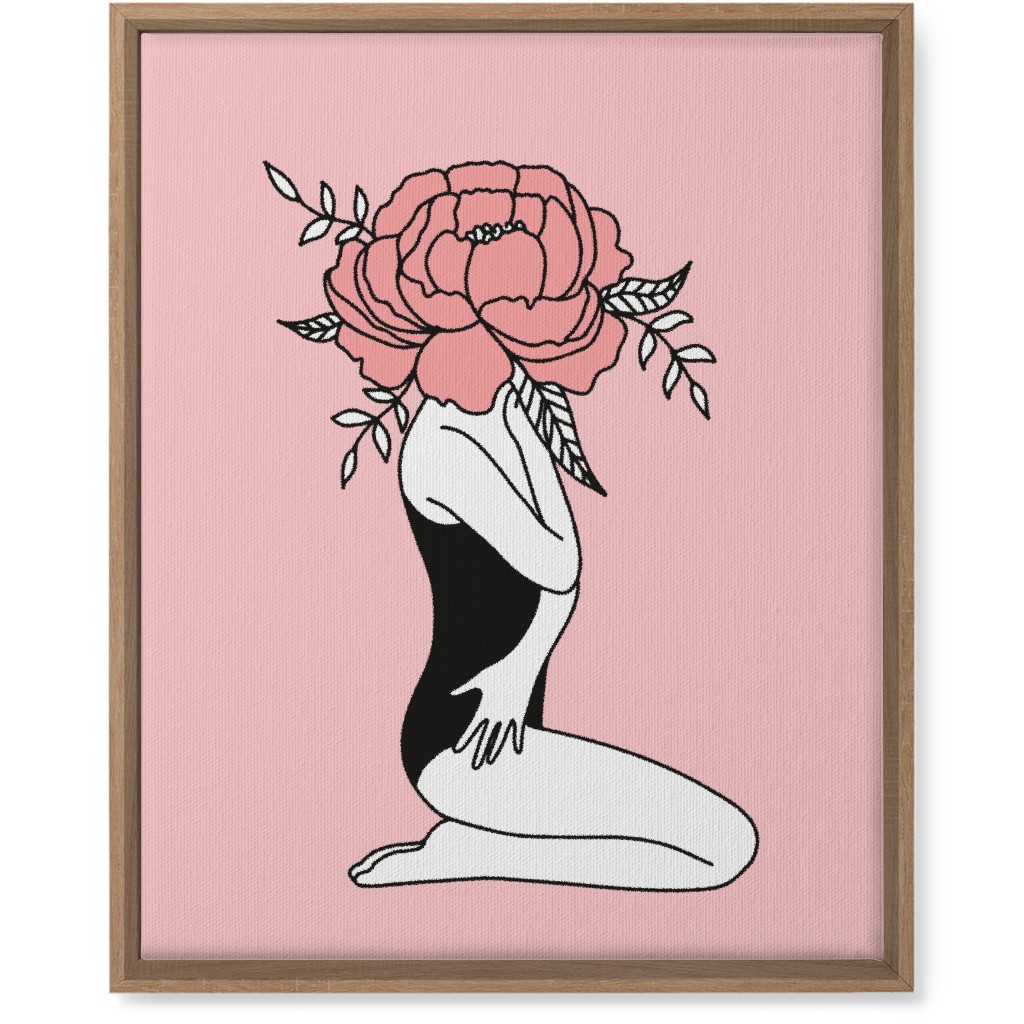Modern Feminine Abstract - Pink Wall Art, Natural, Single piece, Canvas, 16x20, Pink