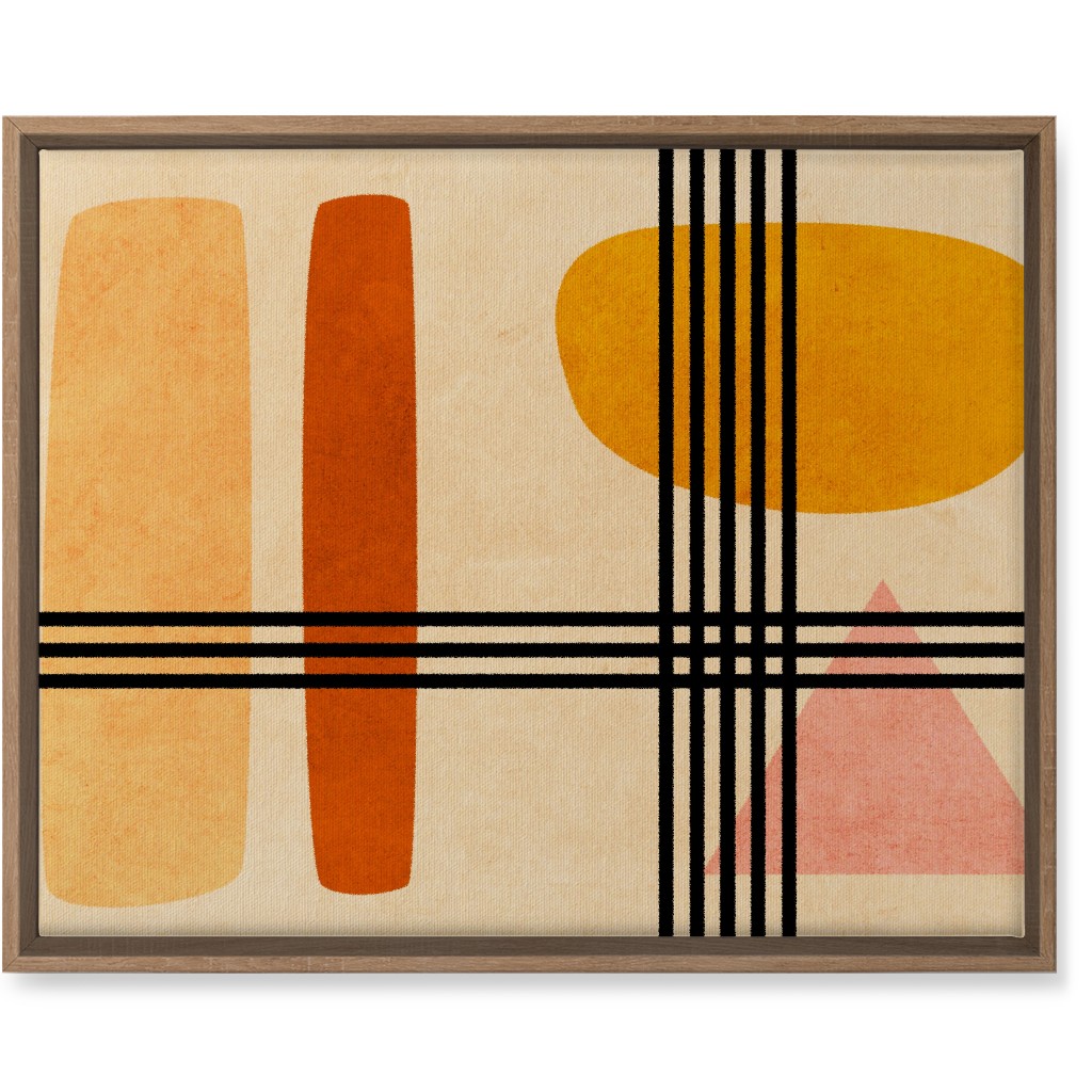 Criss-Cross Abstract Wall Art, Natural, Single piece, Canvas, 16x20, Orange, Creamsicle