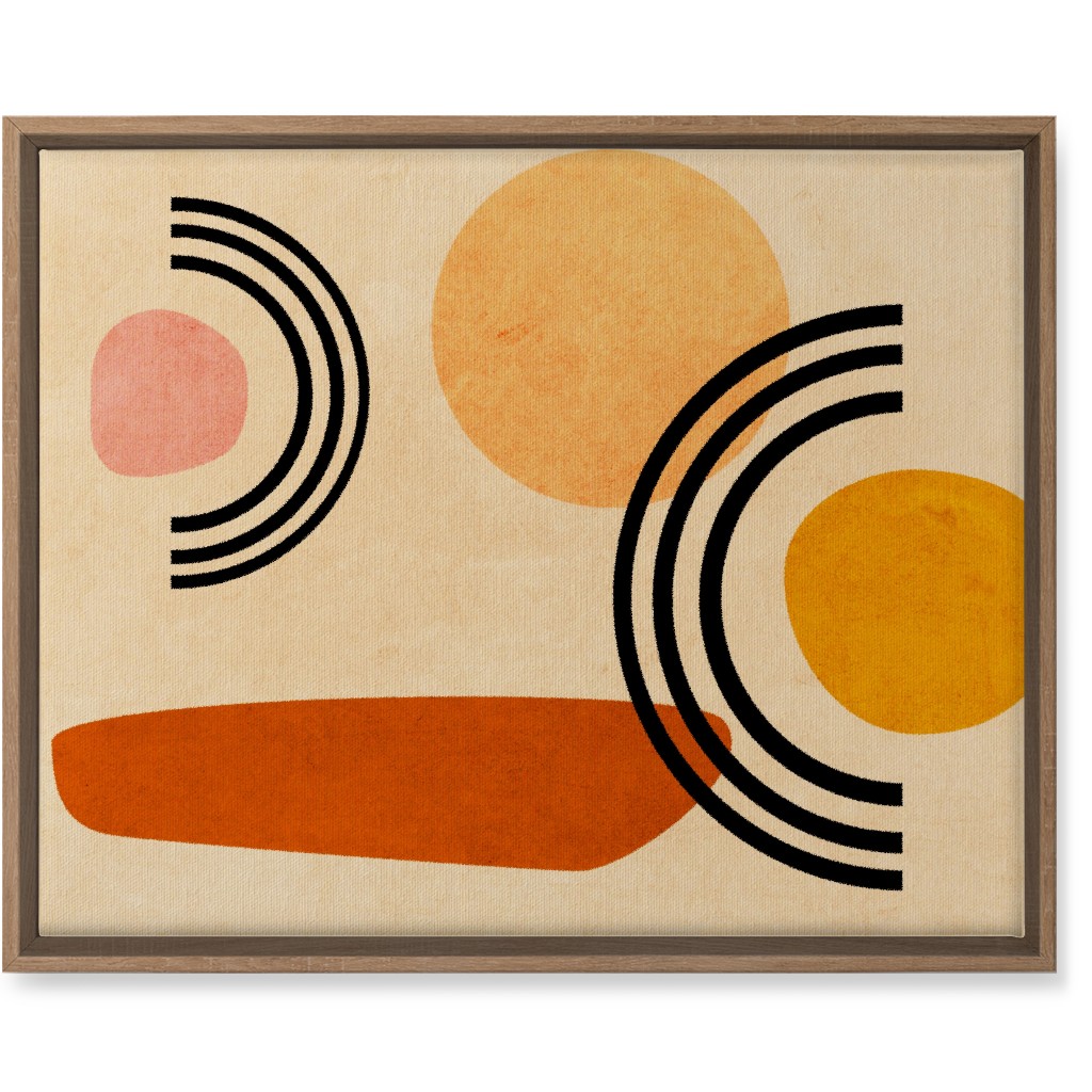 Cups & Saucers Abstract Wall Art, Natural, Single piece, Canvas, 16x20, Orange, Creamsicle