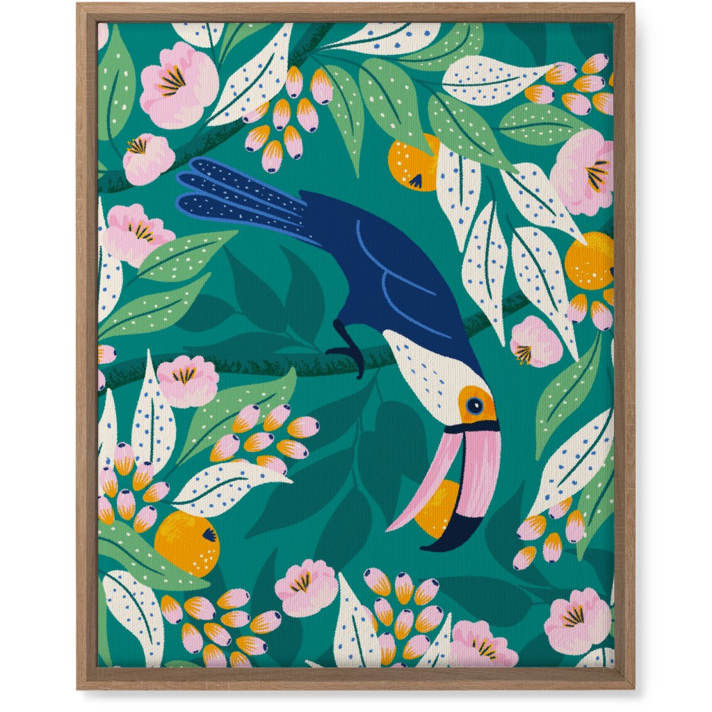 Toucan in Jungle - Multi Wall Art, Natural, Single piece, Canvas, 16x20, Green