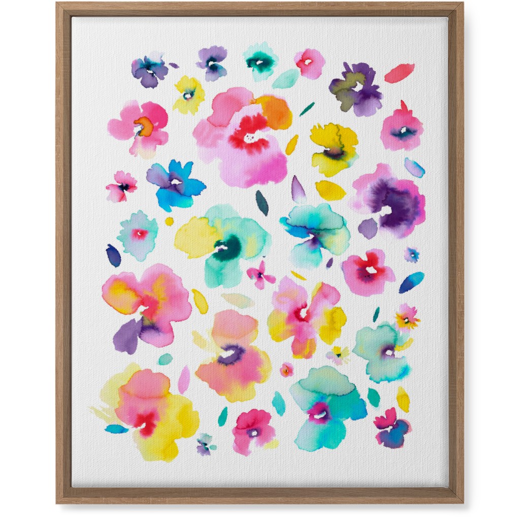 Watercolor Beautiful Flowers - Multi Wall Art, Natural, Single piece, Canvas, 16x20, Multicolor