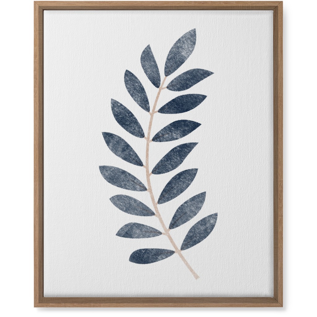 Botanical Leaf Ii Wall Art, Natural, Single piece, Canvas, 16x20, Blue, Storm