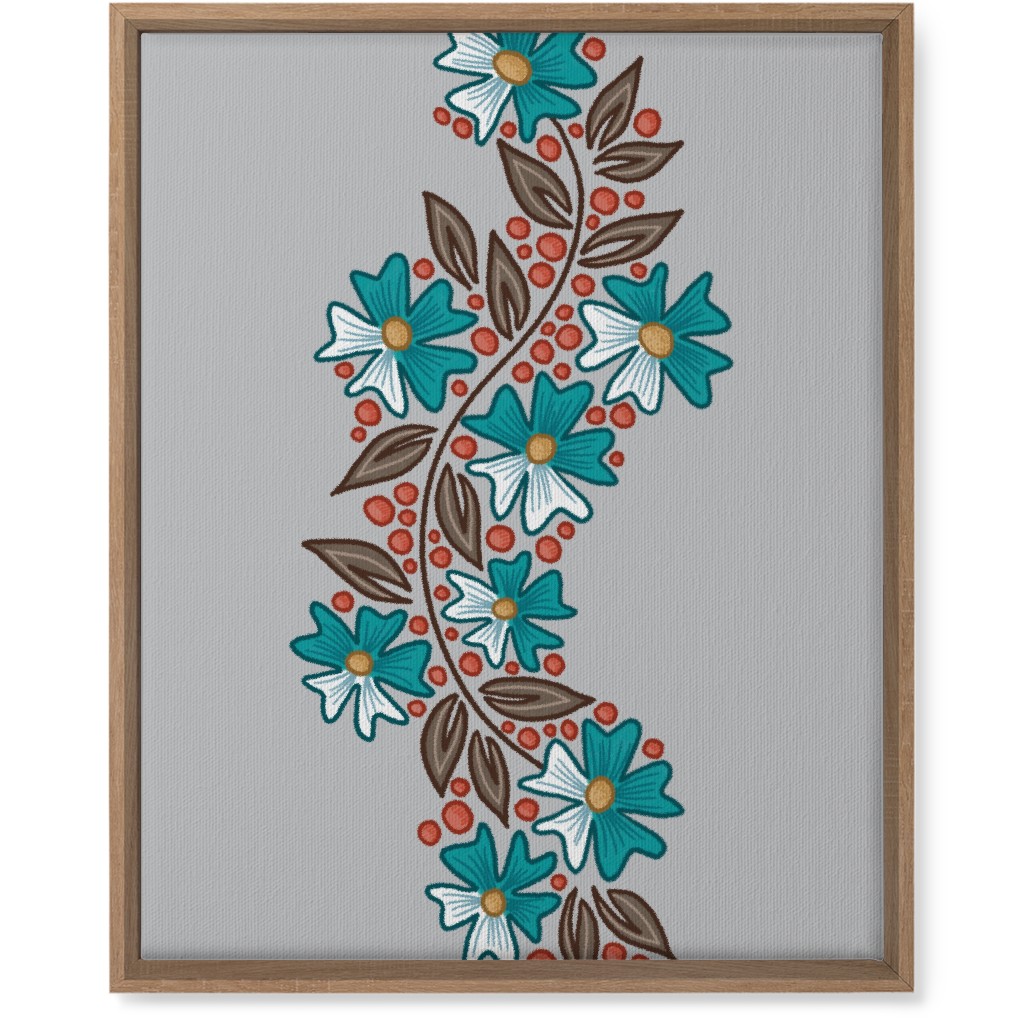 Floral Swish - Multi Wall Art, Natural, Single piece, Canvas, 16x20, Gray