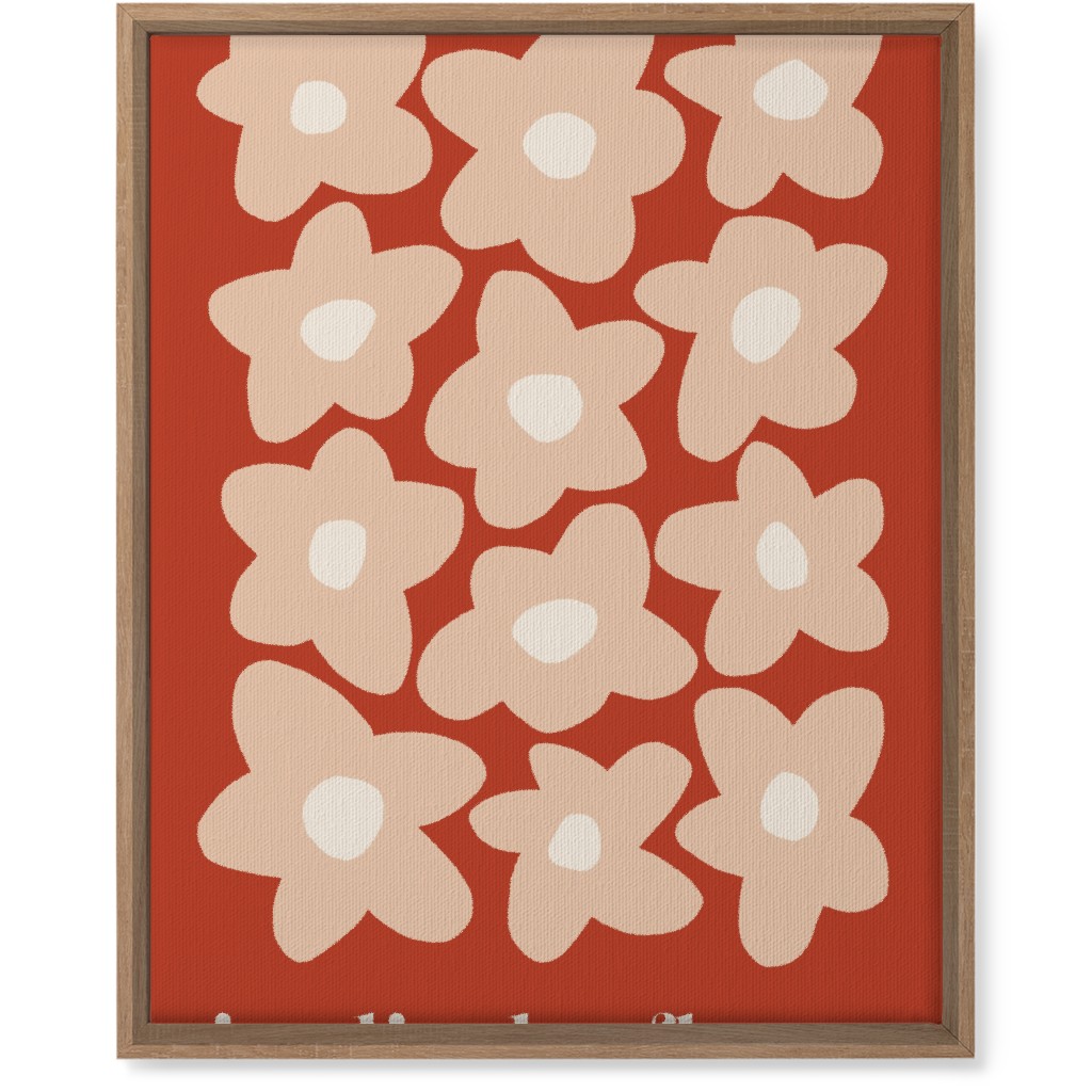 Botanical Graphic Retro Flower Garden Wall Art, Natural, Single piece, Canvas, 16x20, Red, Sunset