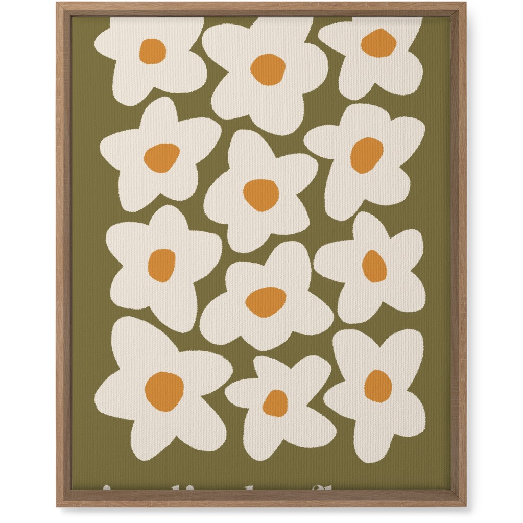 Botanical Graphic Retro Flower Garden Wall Art, Natural, Single piece, Canvas, 16x20, Green, Ash