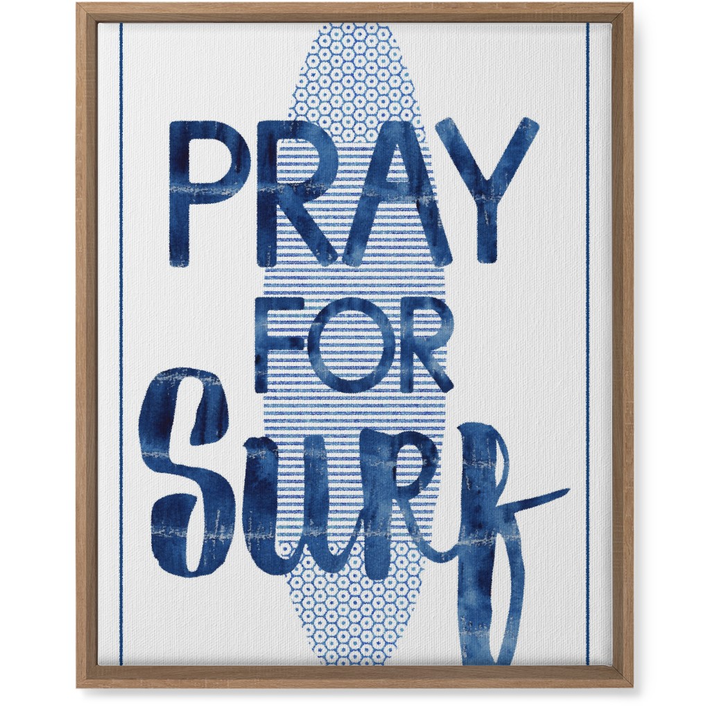 Pray for Surf - Blue Wall Art, Natural, Single piece, Canvas, 16x20, Blue