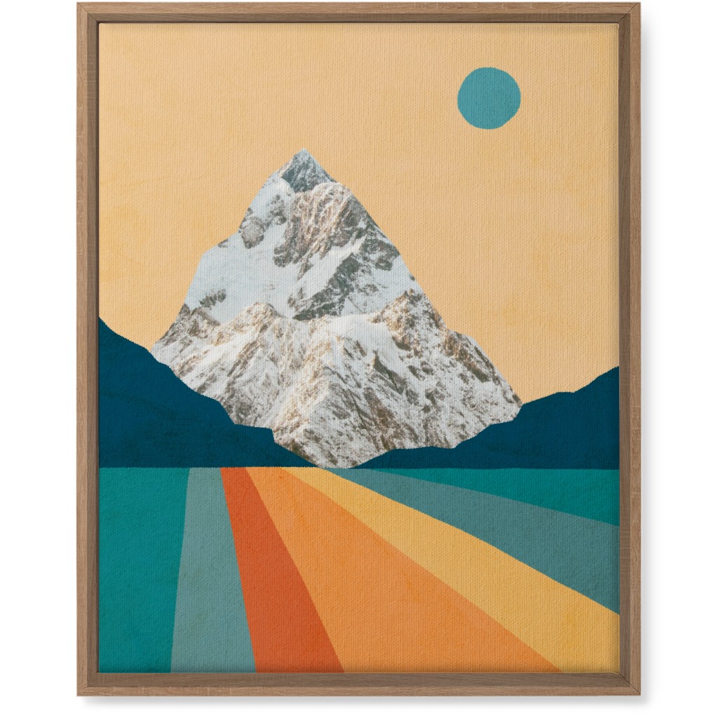 Retro Mountain - Multi Wall Art, Natural, Single piece, Canvas, 16x20, Multicolor