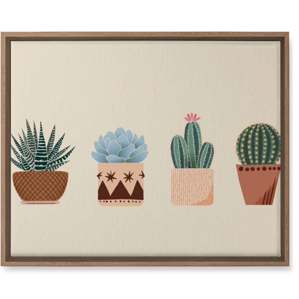 Cactus and Succulent Plants - Neutral Wall Art, Natural, Single piece, Canvas, 16x20, Beige