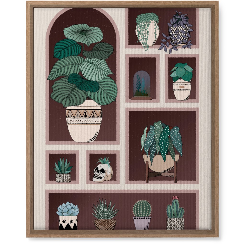 Neatly Arranged Indoor Plants - Neutral Wall Art, Natural, Single piece, Canvas, 16x20, Multicolor