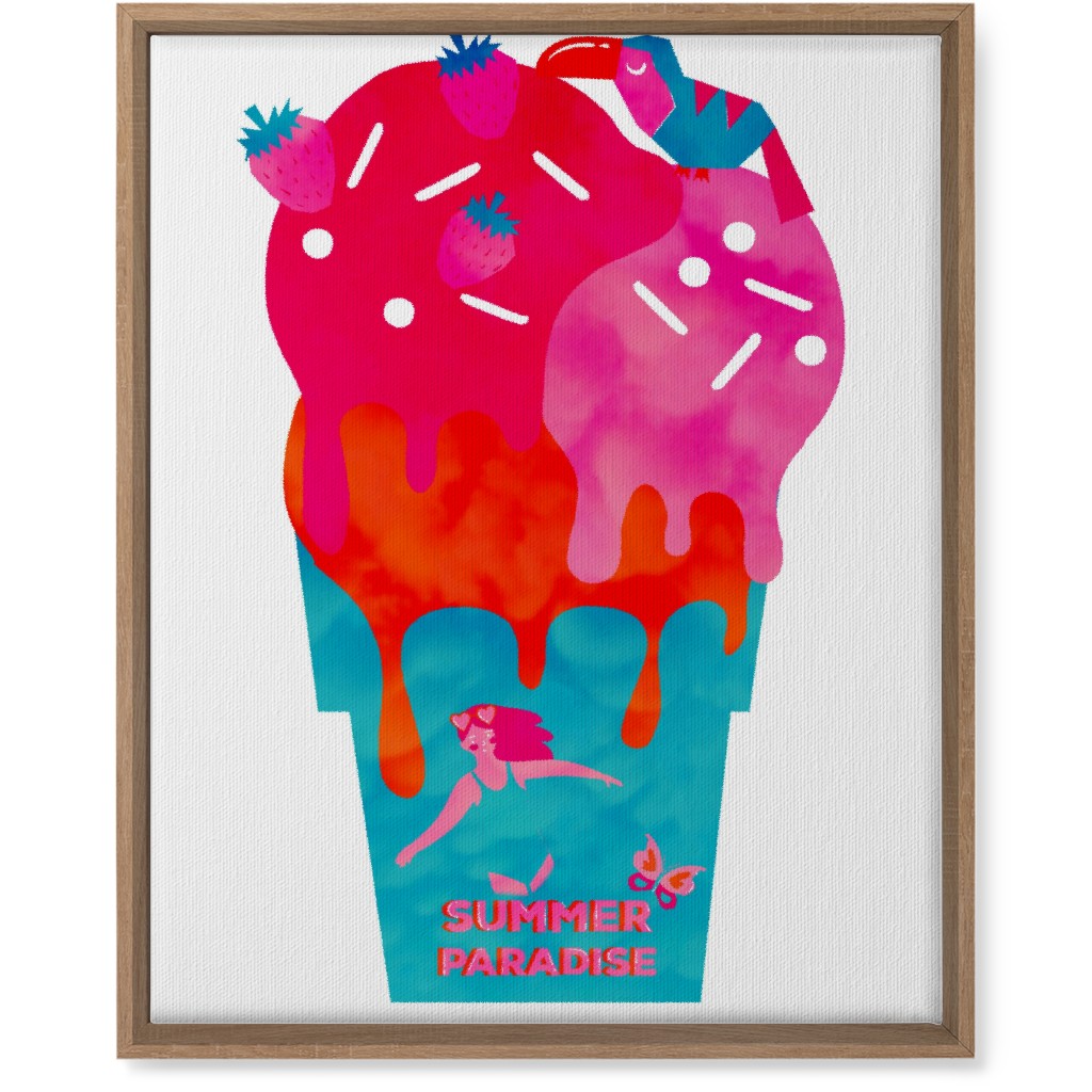 Summer Ice Cream Paradise - Multi Wall Art, Natural, Single piece, Canvas, 16x20, Multicolor