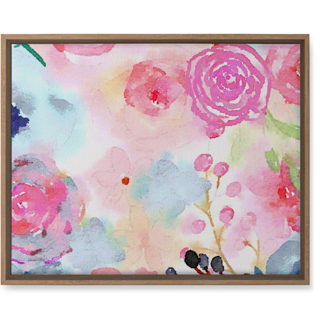Spring Dreams - Watercolor Floral - Multi Wall Art, Natural, Single piece, Canvas, 16x20, Multicolor