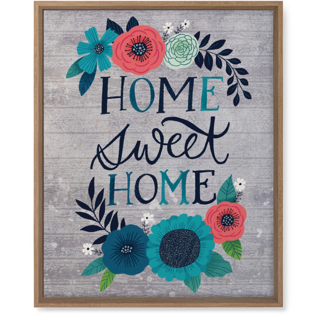 Home Sweet Home - Gray Wall Art, Natural, Single piece, Canvas, 16x20, Gray, Gray