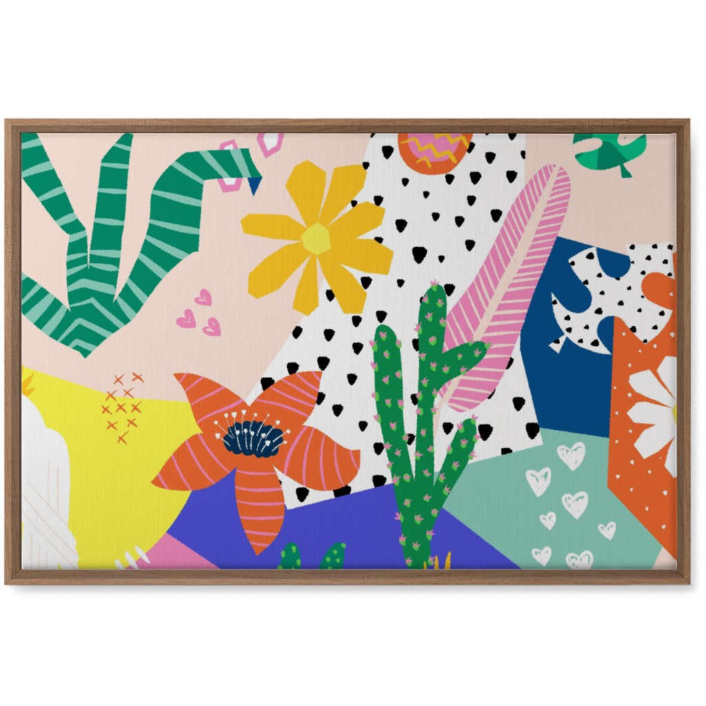 Tropical Birds Collage Wall Art, Natural, Single piece, Canvas, 20x30, Multicolor