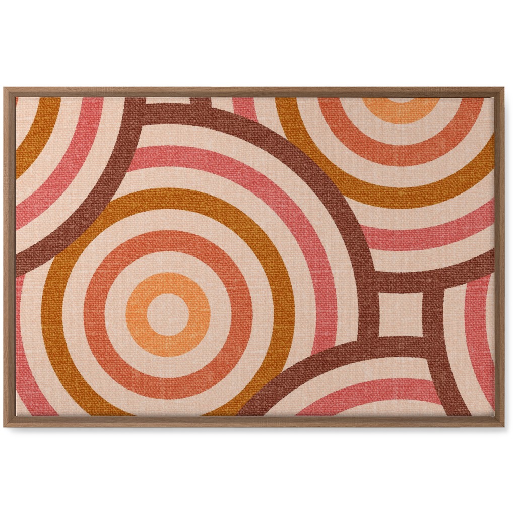Retro Circles - Warm Wall Art, Natural, Single piece, Canvas, 20x30, Pink