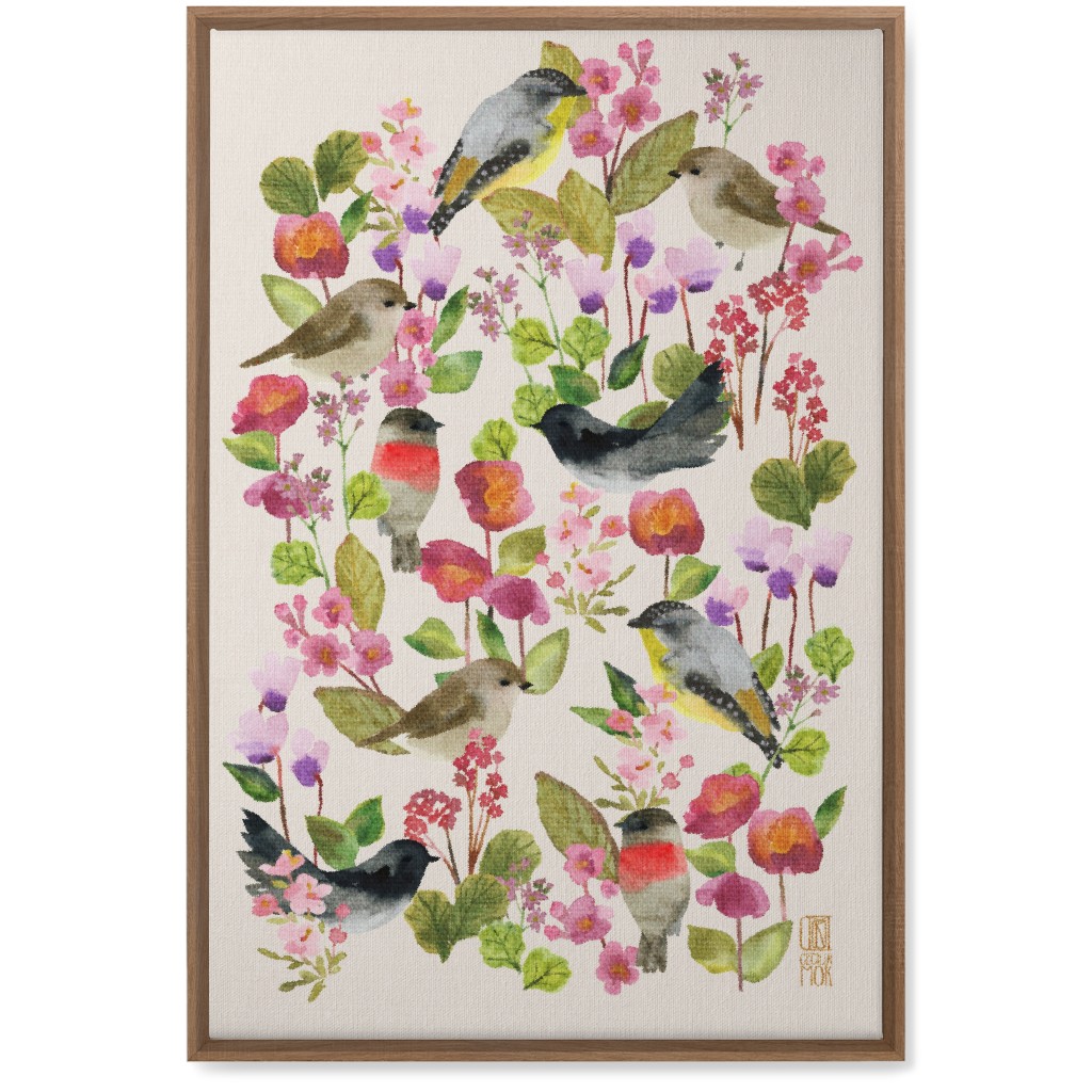 Winter Birds in the Garden Wall Art, Natural, Single piece, Canvas, 20x30, Multicolor