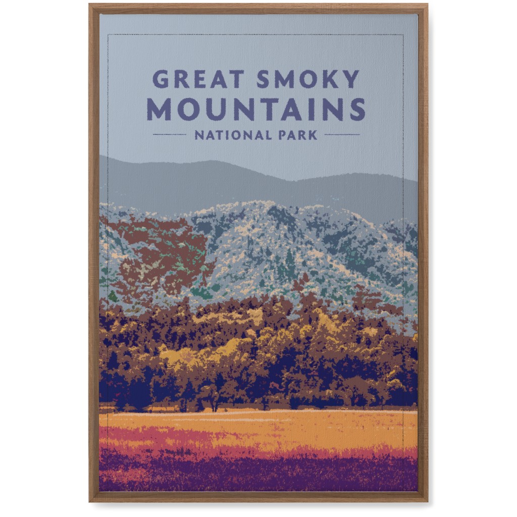 Great Smoky Mountains Wall Art, Natural, Single piece, Canvas, 20x30, Blue