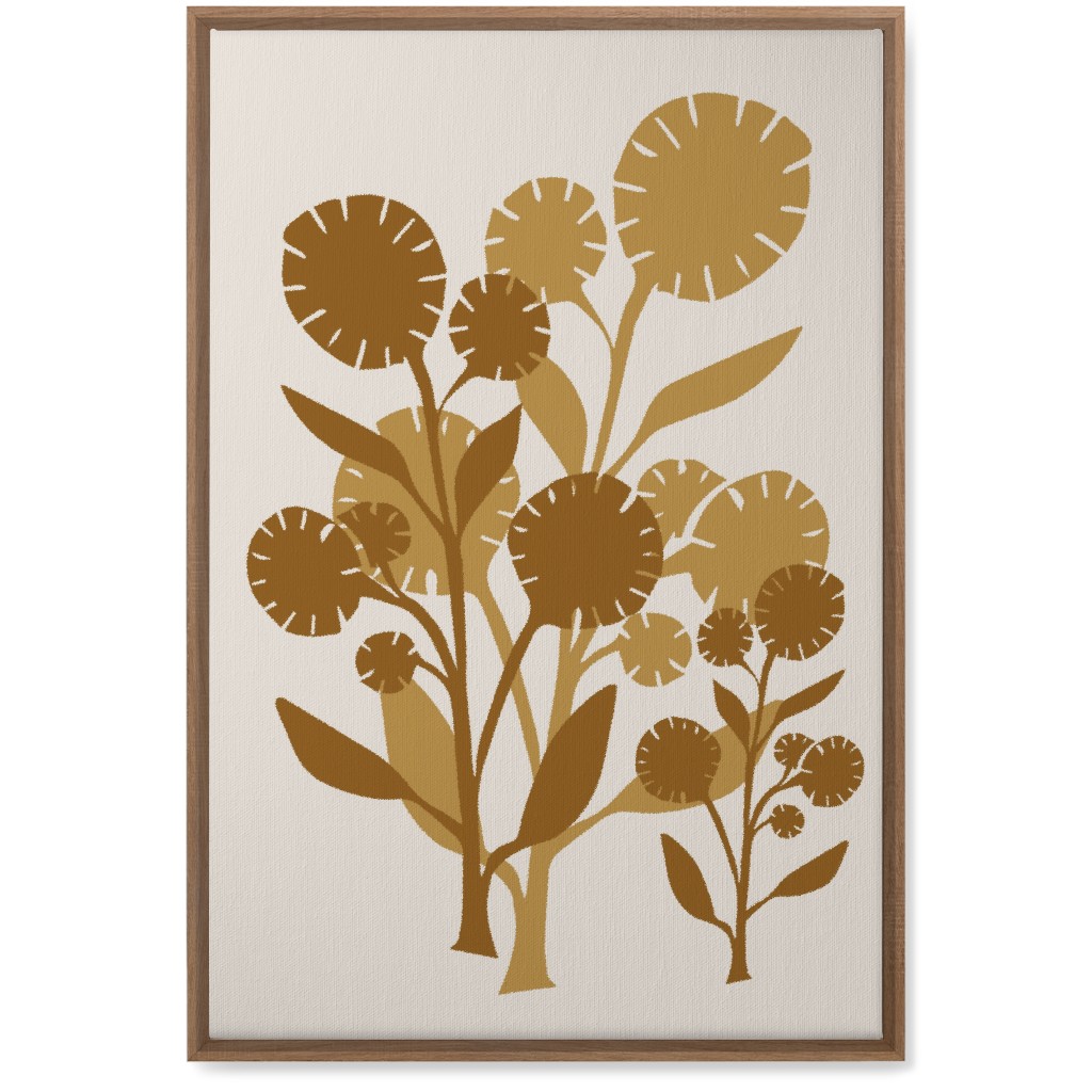 Abstract Flower Wall Art, Natural, Single piece, Canvas, 20x30, Brown