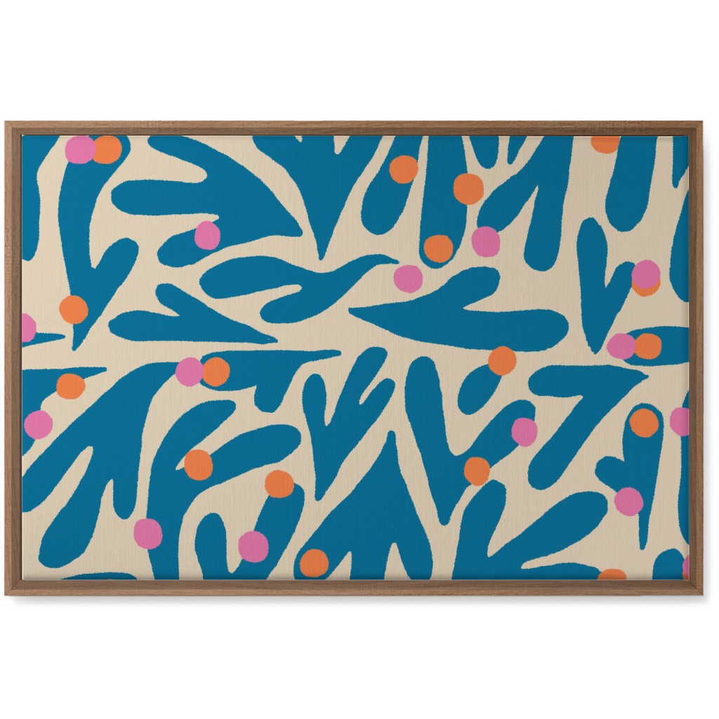 Funky Floral - Blue and White Wall Art, Natural, Single piece, Canvas, 20x30, Blue