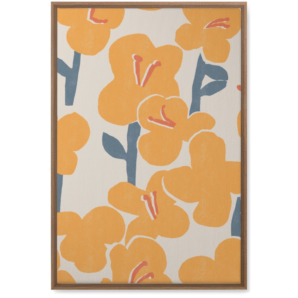 Field of Mod Flowers - Yellow Wall Art, Natural, Single piece, Canvas, 20x30, Yellow