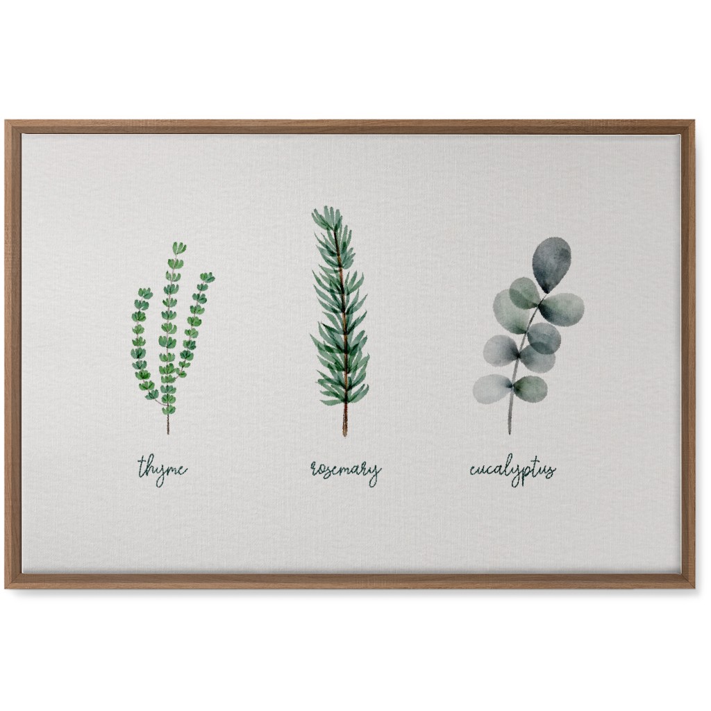 Watercolor Botanicals - Green Wall Art, Natural, Single piece, Canvas, 20x30, Green