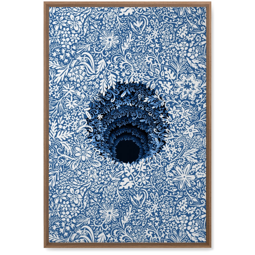 Deep Down Colorful Floral Abstract Wall Art, Natural, Single piece, Canvas, 20x30, Blue