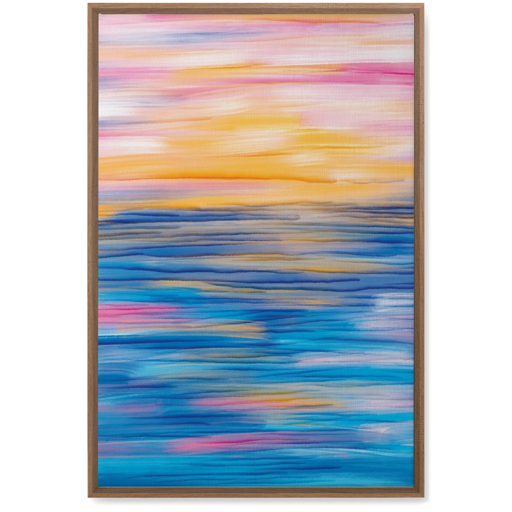 Abstract Sunset Over Water - Multi Wall Art, Natural, Single piece, Canvas, 20x30, Multicolor