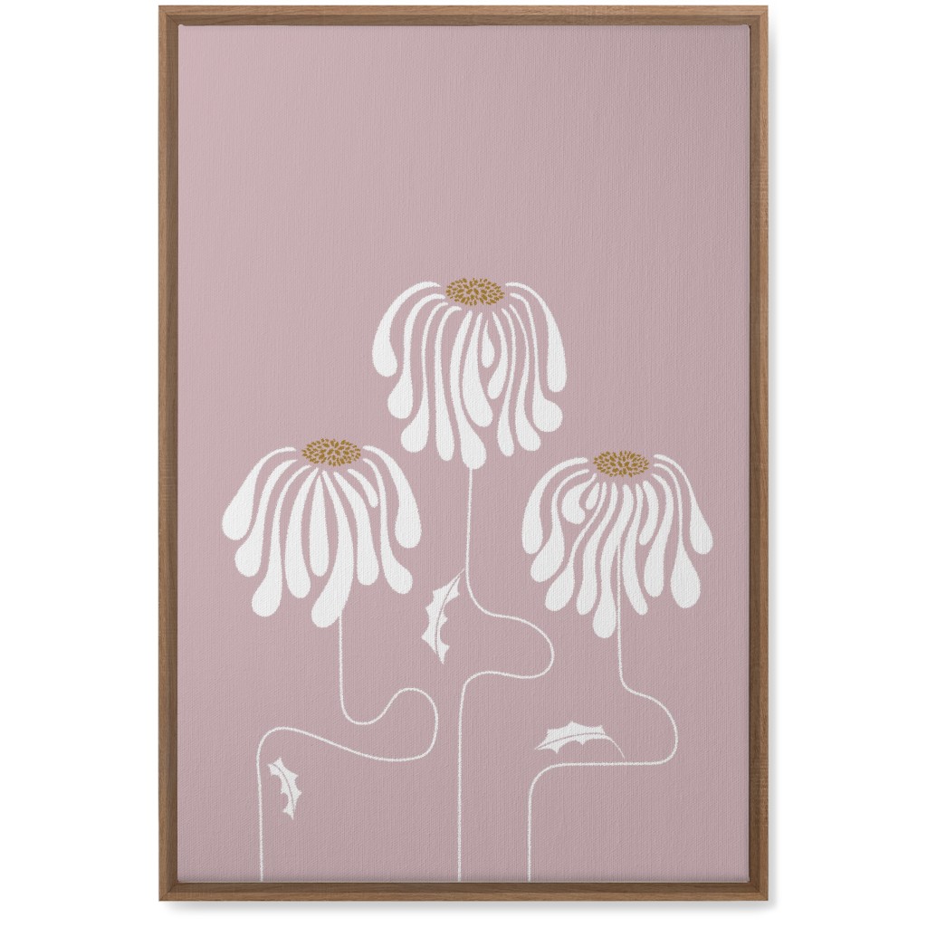 Mod Lazy Daisies Wall Art, Natural, Single piece, Canvas, 20x30, Pink