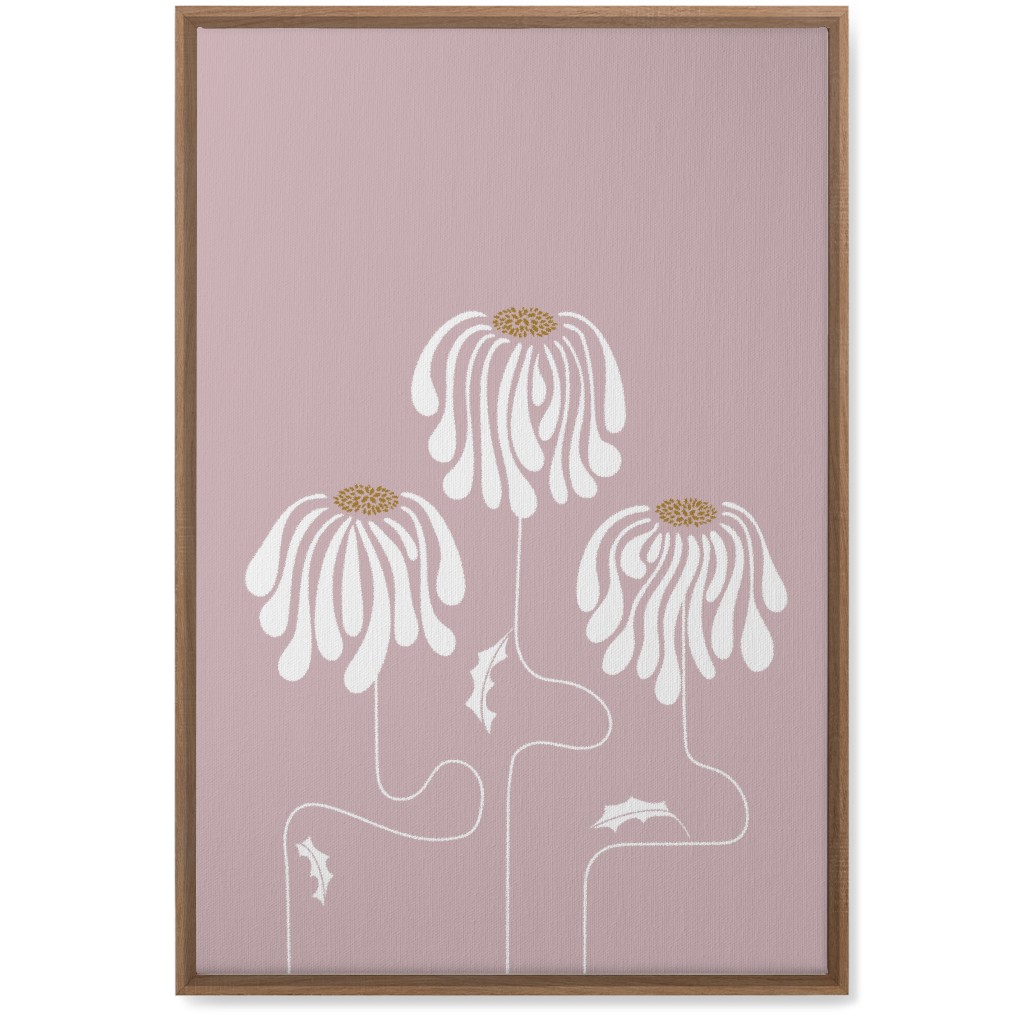 Mod Lazy Daisies Wall Art, Natural, Single piece, Canvas, 20x30, Pink, Whisper