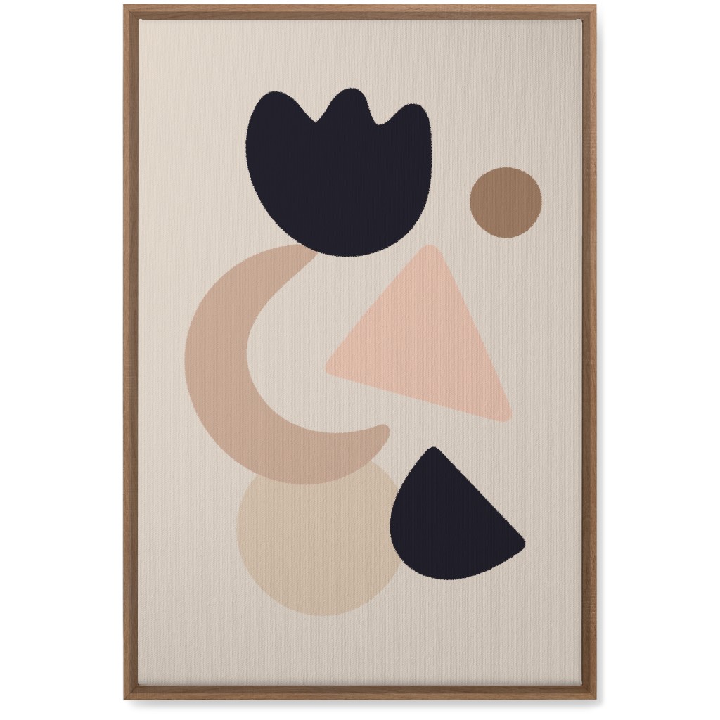 Abstract Shape Collage - Neutral Wall Art, Natural, Single piece, Canvas, 20x30, Beige