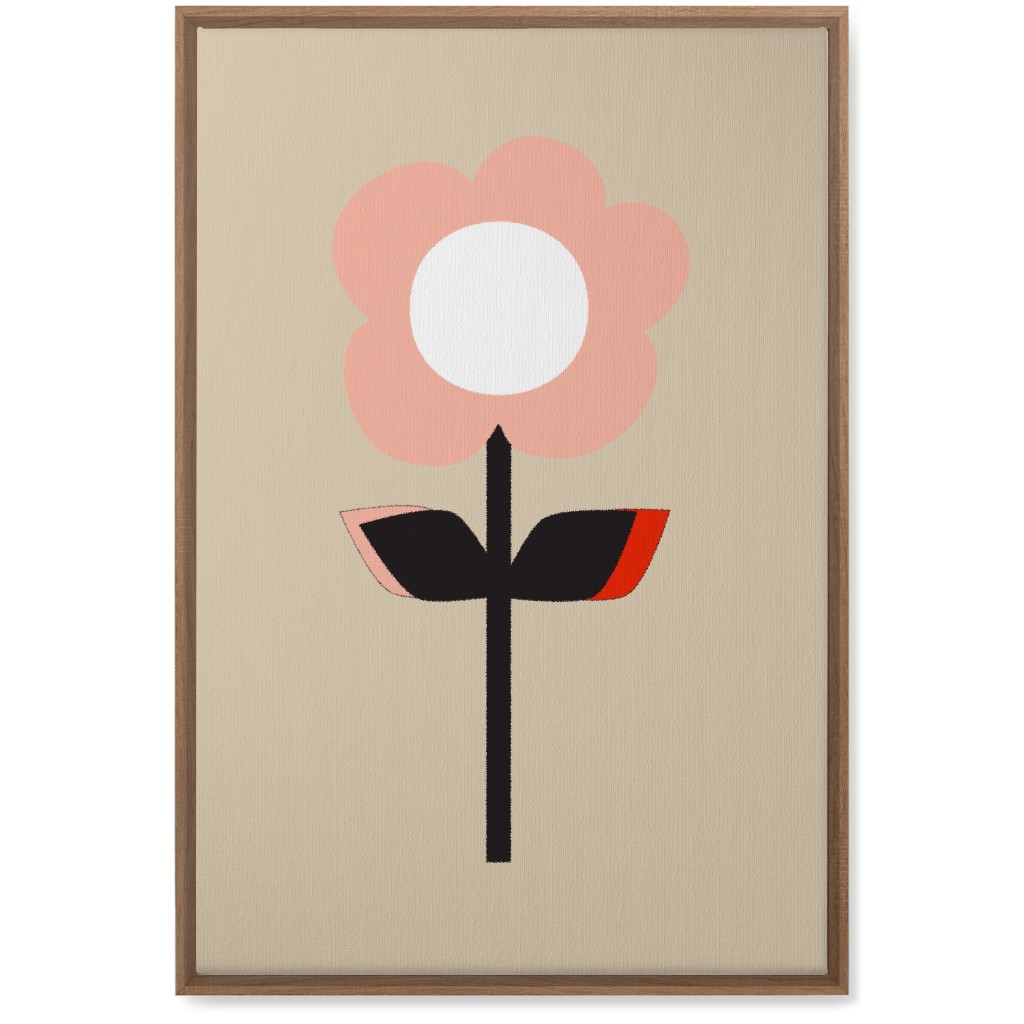 Retro Flower Wall Art, Natural, Single piece, Canvas, 20x30, Pink, Fair Weather