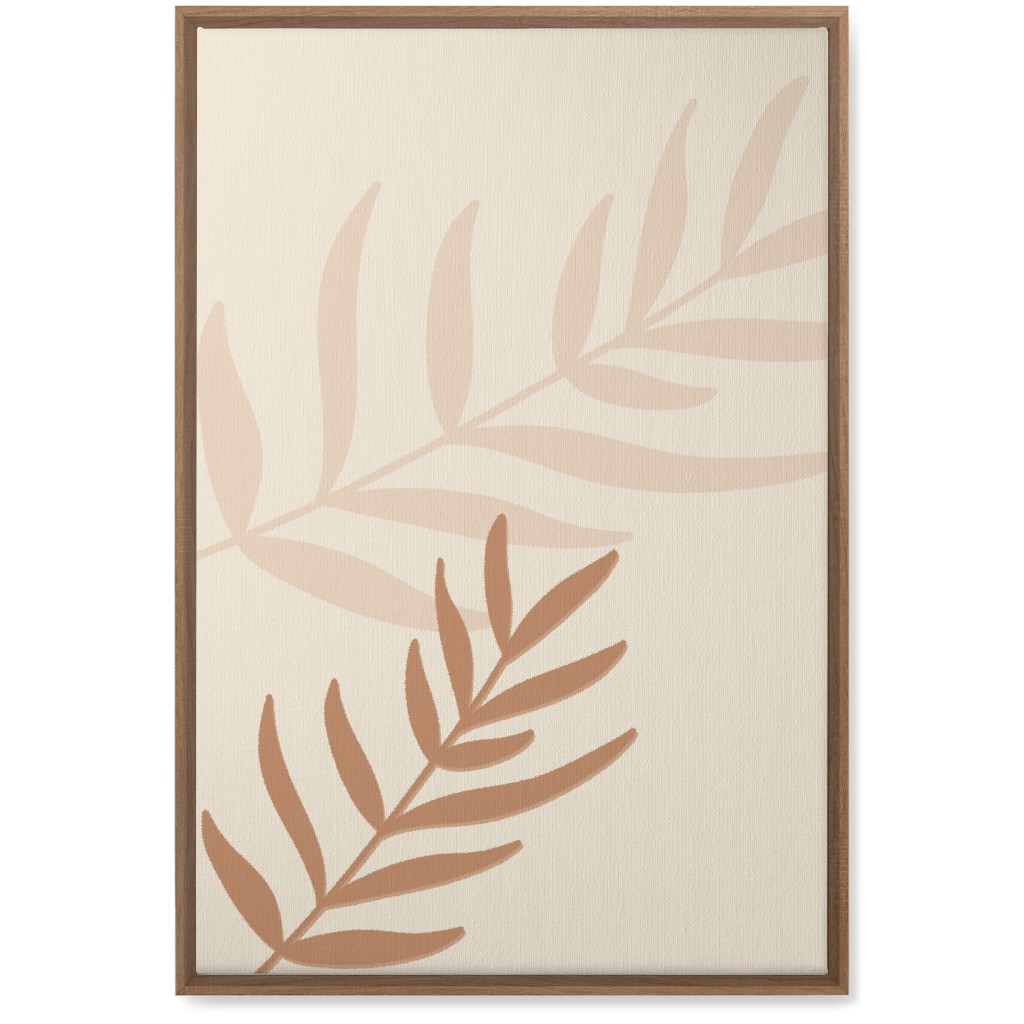 Fern Leaves in Neutral Earth Tones Wall Art, Natural, Single piece, Canvas, 20x30, Beige, Cream